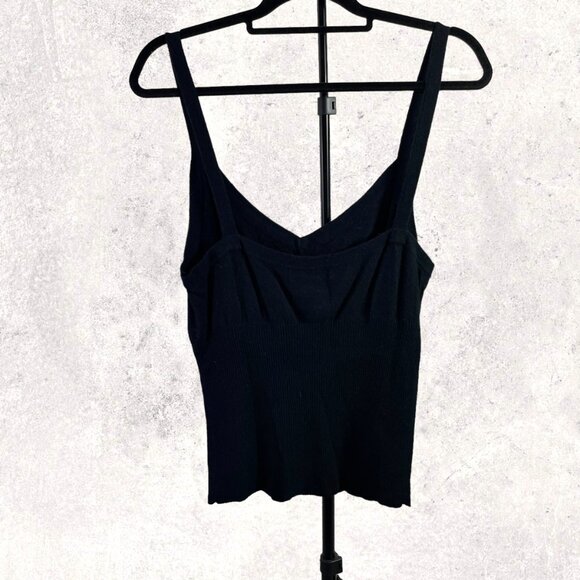 Bisou‎ Bisou Womens Black Sequined V-neck Halter Top Cropped Sweater Set Size XL - Picture 7 of 12